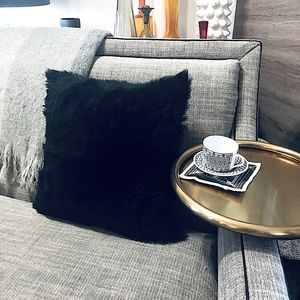Black Fur Pillow